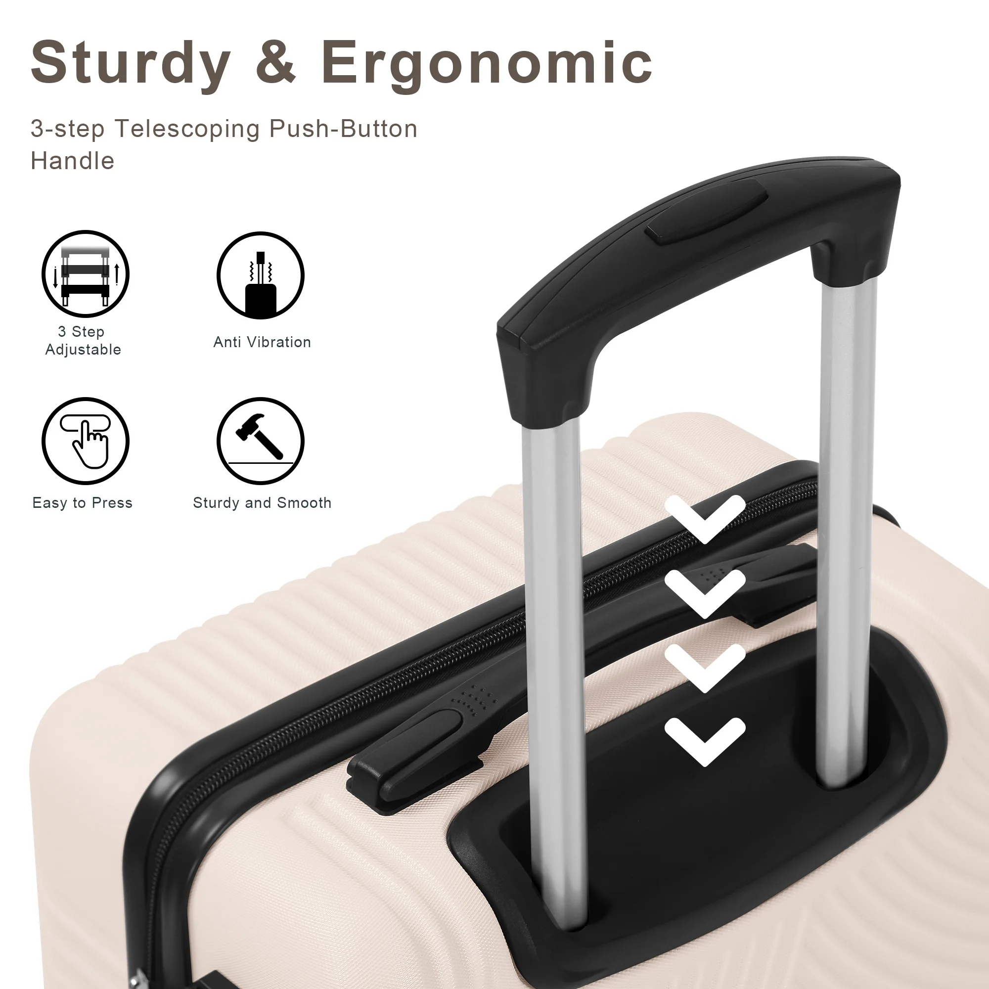 Sunbee Suitcase Set 3 Piece Luggage Set Carry On Hardside Luggage with TSA Lock Spinner Wheels