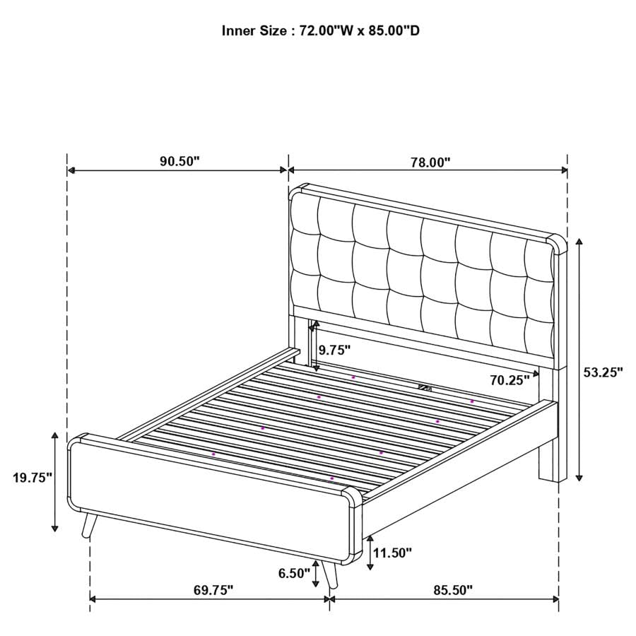 Coaster Robyn Eastern King Bed 4-Piece Set, Dark Walnut