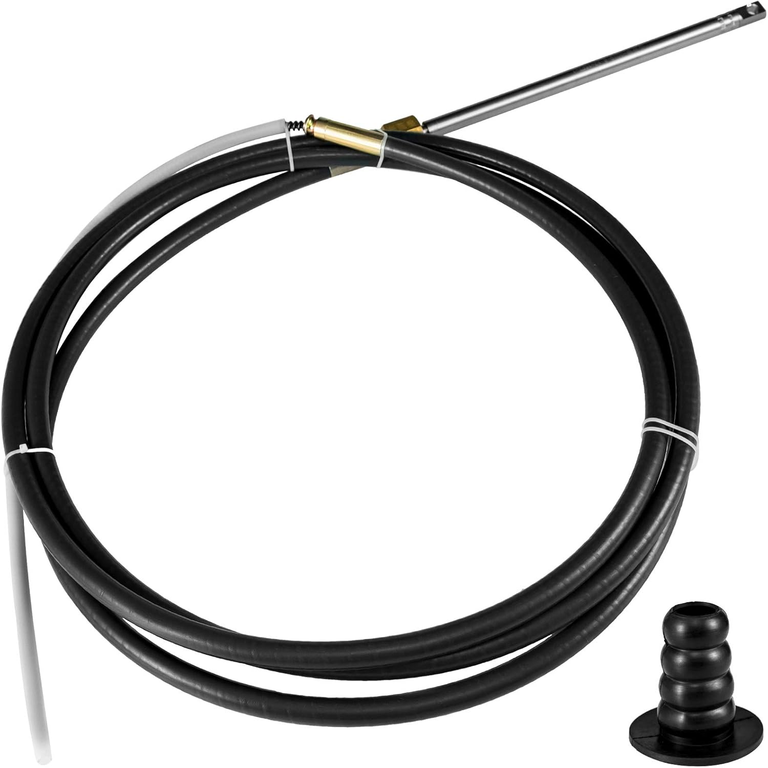 Bestauto Boat Steering Cable 14ft Rotary Mechanical Steering Cable 14' Outboard Steering Cable for Single Station Boat Marine Boat Control Steering Cable