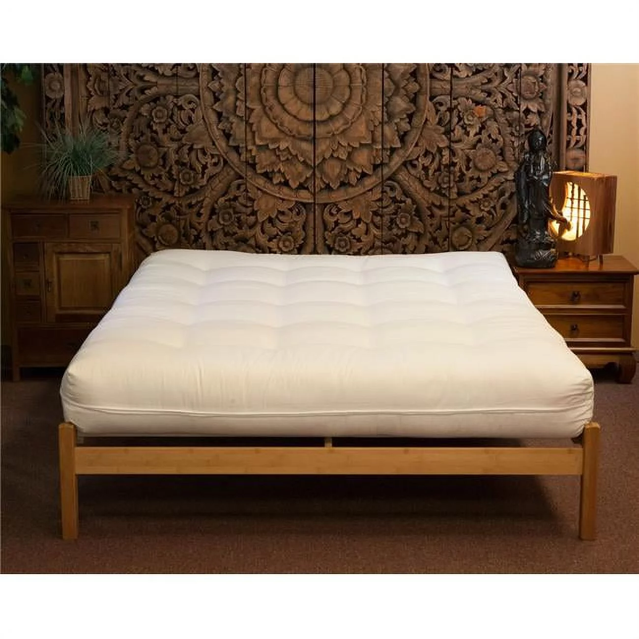Naturally Sleeping CCO-11-T Twin Size Organic Luxury with Wool Futon Mattress - Mattress Only