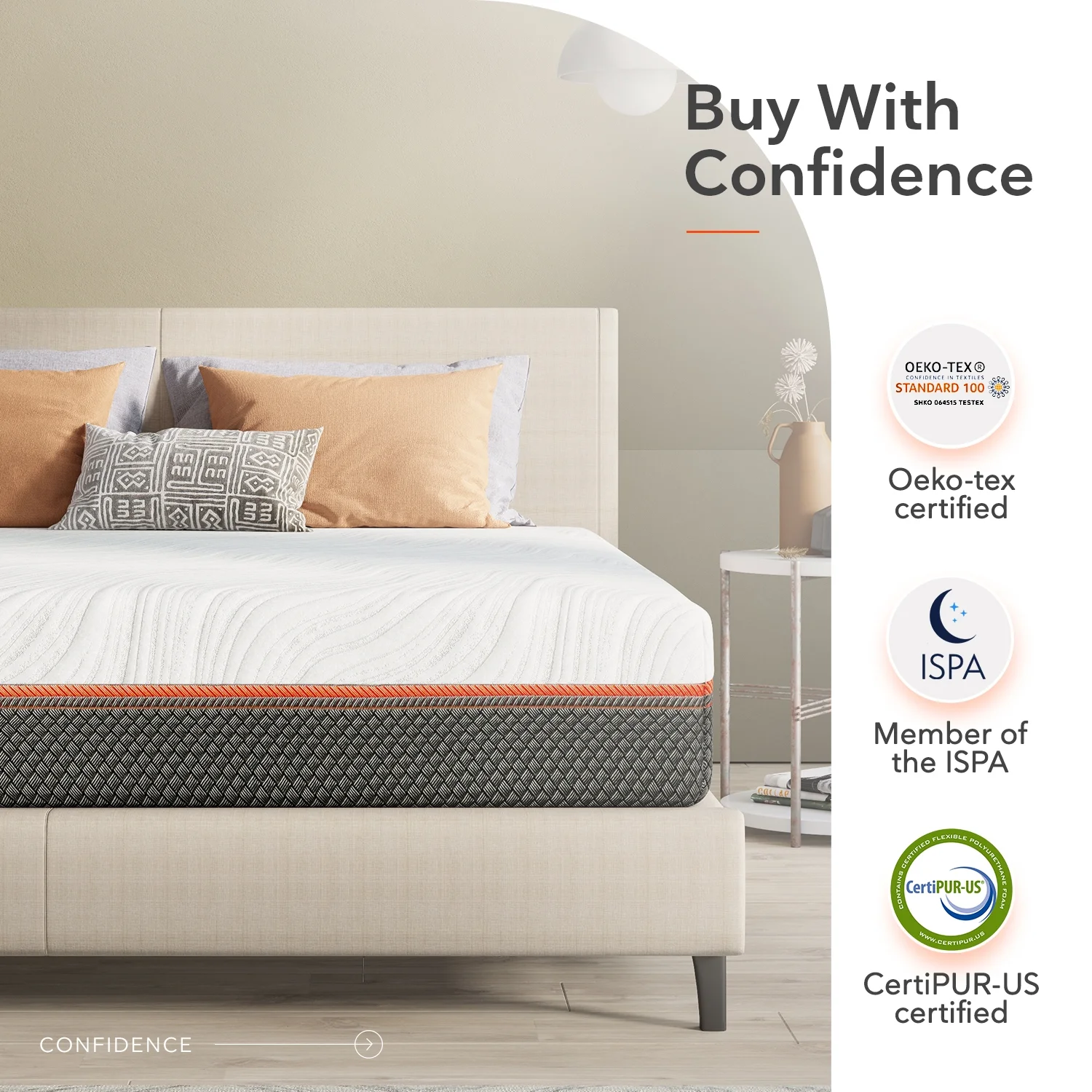Sweetnight 10" Hybrid of Gel Memory Foam Mattress, Pocket Spring Mattresses in a Box, Queen
