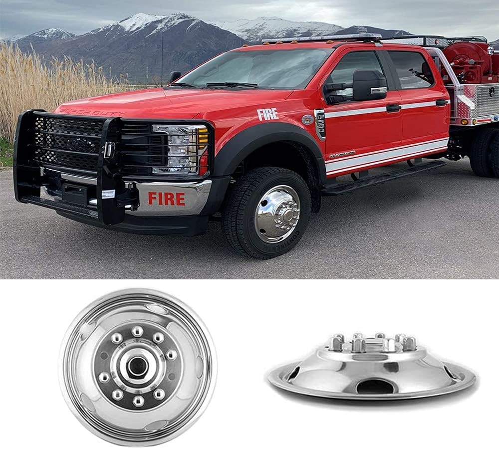 Kucaruce Set of 4 19.5 10 Lug Wheel Skins Hub Caps Rim Covers Stainless Steel Wheel Simulators For 2008-2020 R_a_m 4500 5500 Pickup