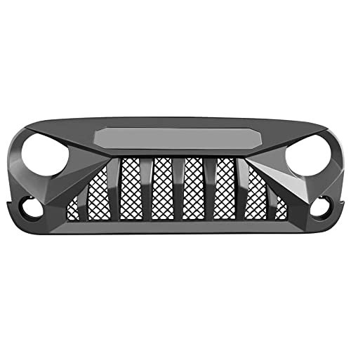 American Modified Gladiator Vader Easy Installation Front Grille Cover Compatible with Jeep Wrangler 2007 to 2018, JK/JKU, Rubicon, and Sahara Sport, Matte Black