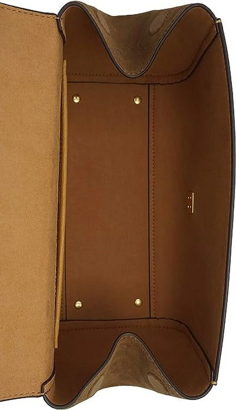 Tory Burch 80333 Tiramisu Brown Gold Hardware Juliette Women's Suede/Leather -Satchel Bag
