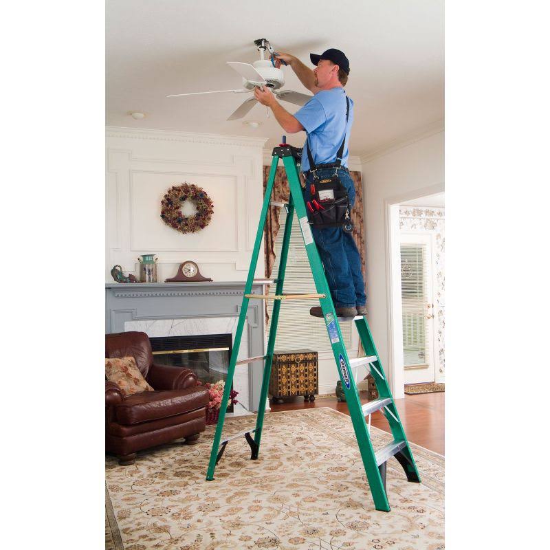Werner 8 ft. Fiberglass Step Ladder, 225 lb. Load Capacity Type II Duty rating FS208