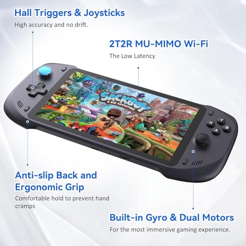 OnePro Cloud Handheld Portable Remote Play Gaming Console, For Xbox Cloud Gaming, NVIDIA GeForce NOW, Playstation, PC, Long-Battery Life, 7" 1080P Touchscreen, Lightweight Retro Game Handheld - 64G