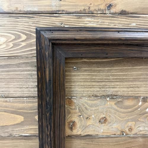 32,43,50,& 55 Inch TV frame for Samsung The Frame TV, Rustic Dark Wood Stain (not for use with other models) Handmade wood ornate TV Frame