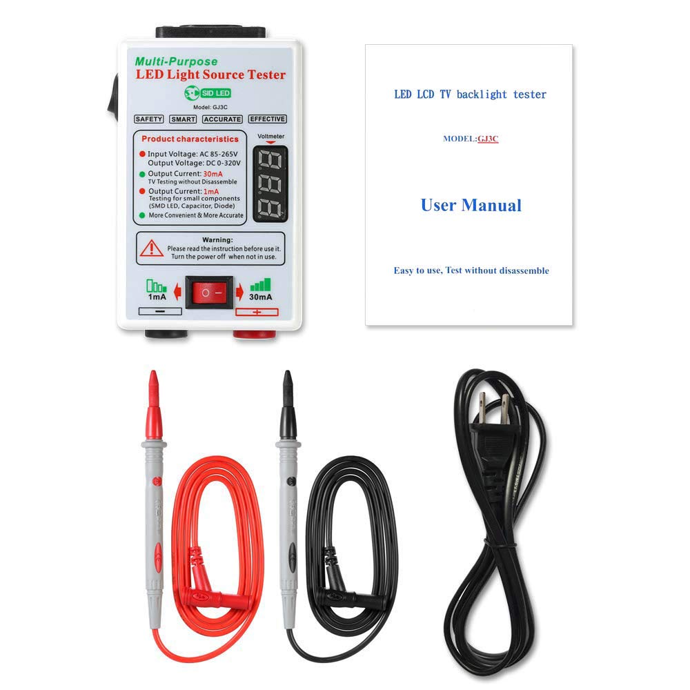 SID Led Tester, Led Backlight Tester, Without Disassemble LCD Screen for All LED Beads TV Board Detect Repair and All LED Application Output 0-320V(GJ3C) Pack of 2