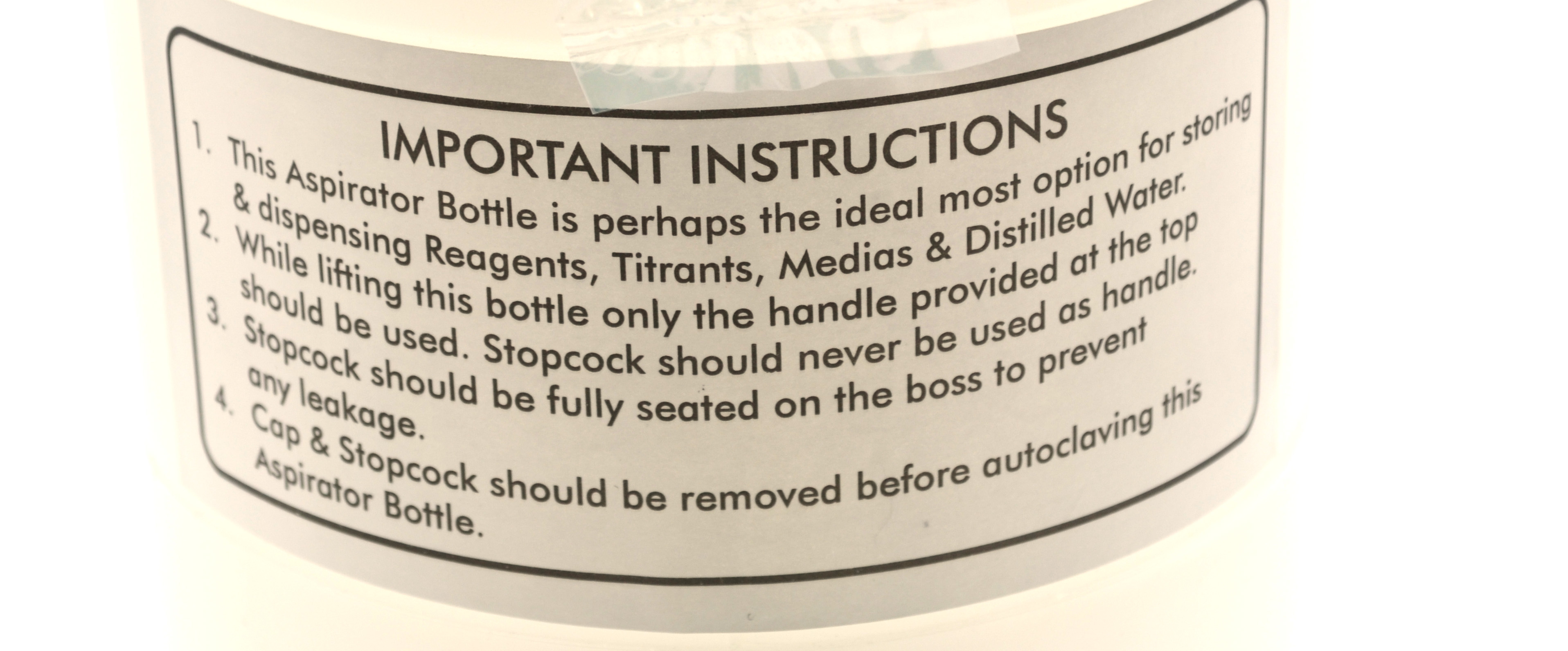 10 Liter Polypropylene Aspirator Bottle with Leak Proof Spigot - Eisco Labs