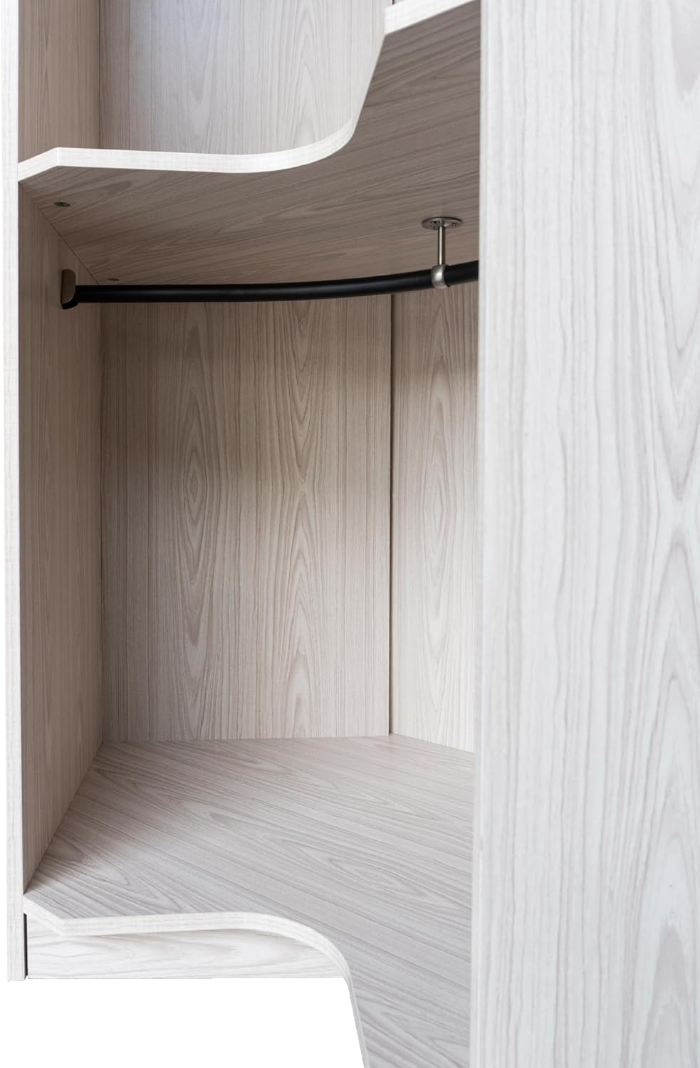 Corner Armoire Wardrobe Closet Cabinet with Hanging Rail, Freestanding Wooden ClosetCabinet for Bedroom,roperos para guardar ropa, 64" H, Natural