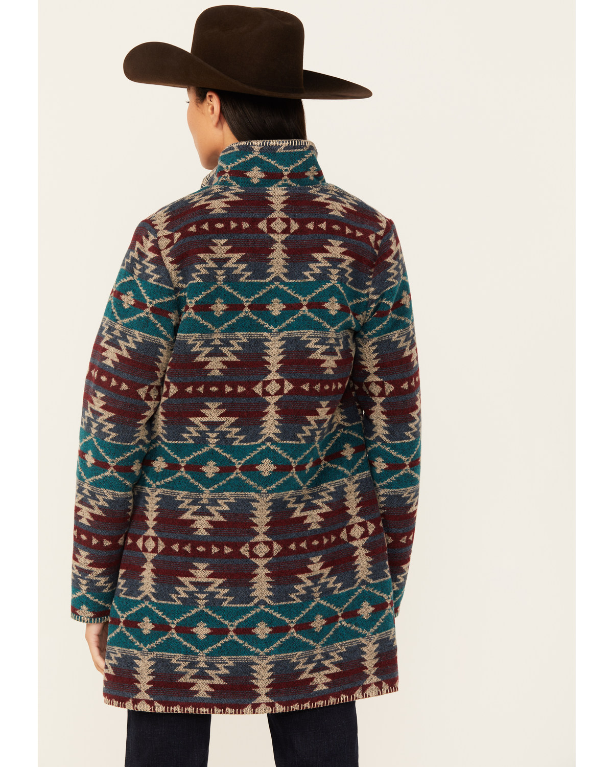 Outback Trading Co Women's Southwestern Print Moree Jacket Burgundy Large  US