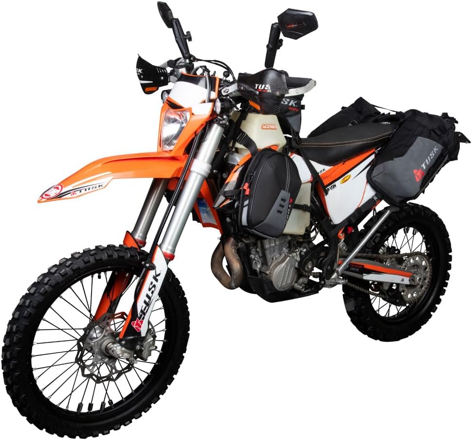 Tusk Excursion Rackless Luggage System w/Small Dry Duffel & Bottle Holders Standard Heat Shield Black/Tan For KTM 790 Adventure R 2019-2020