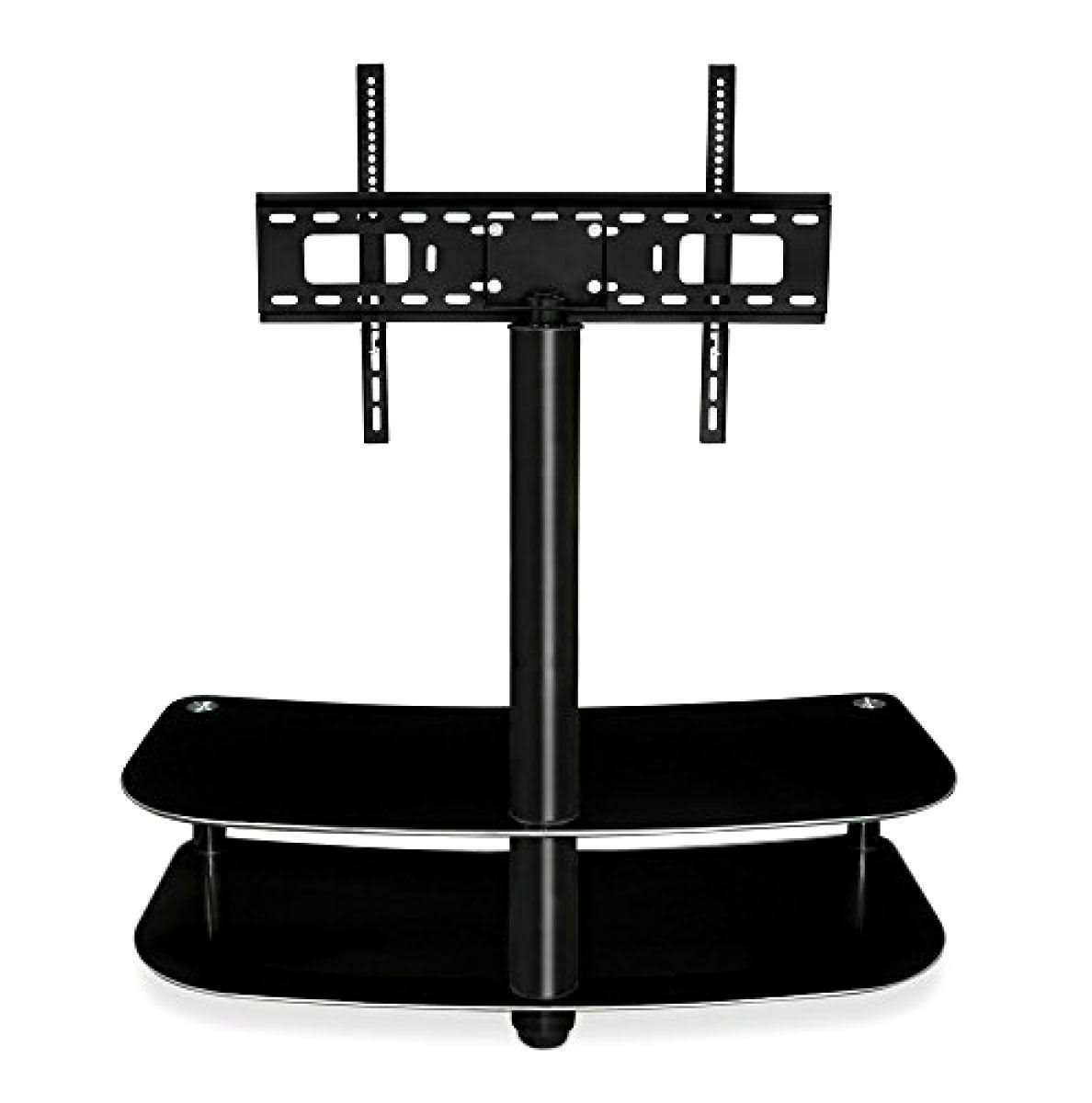 Mount-It! Floor TV Stand with Mount and Glass Shelves - TV Mount Entertainment Center, Fit