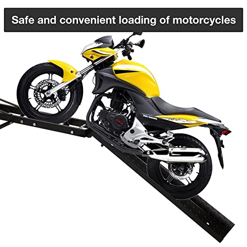 Motorcycle Carrier Hitch Mount 500 Lbs Dirt Bike Carrier Hauler Hitch Rack with Fixed Bracket and Lock Wheel Settings Removable Loading Ramp Anti-Tilt Locking Device