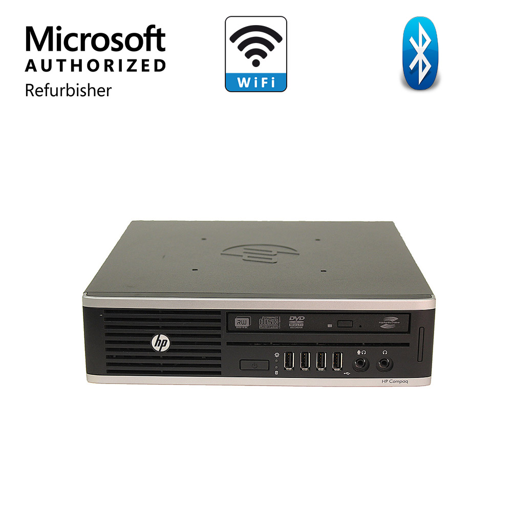 Restored HP Compaq 8300 USFF Desktop Computer, Core i5 4GB 250GB HDD 19" Monitor Quad-Core DVD VGA Displayport Wi-Fi BT - Desktop PC Windows 10 (Refurbished)
