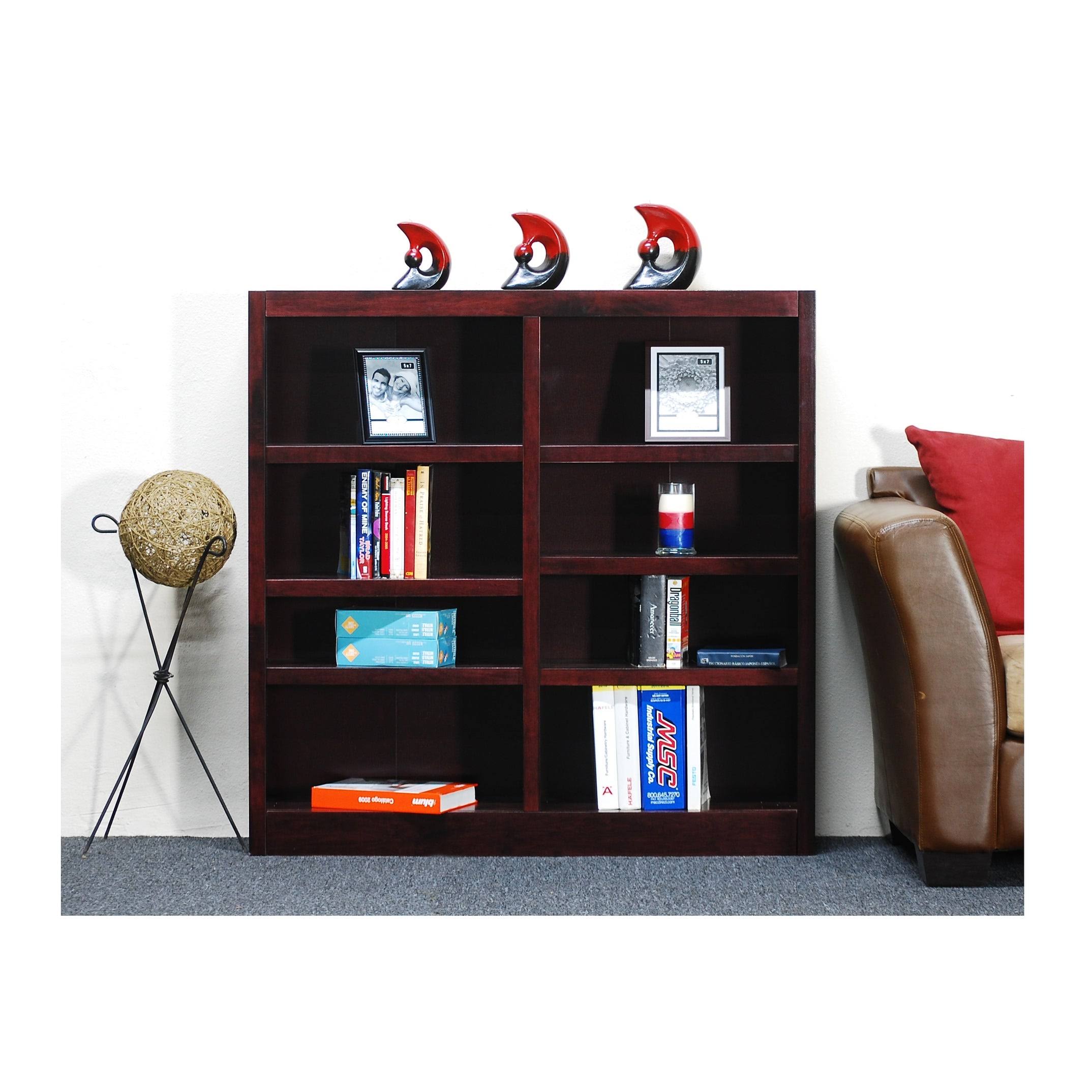 Concepts in Wood Double Wide Bookcase 8 Shelves Espresso
