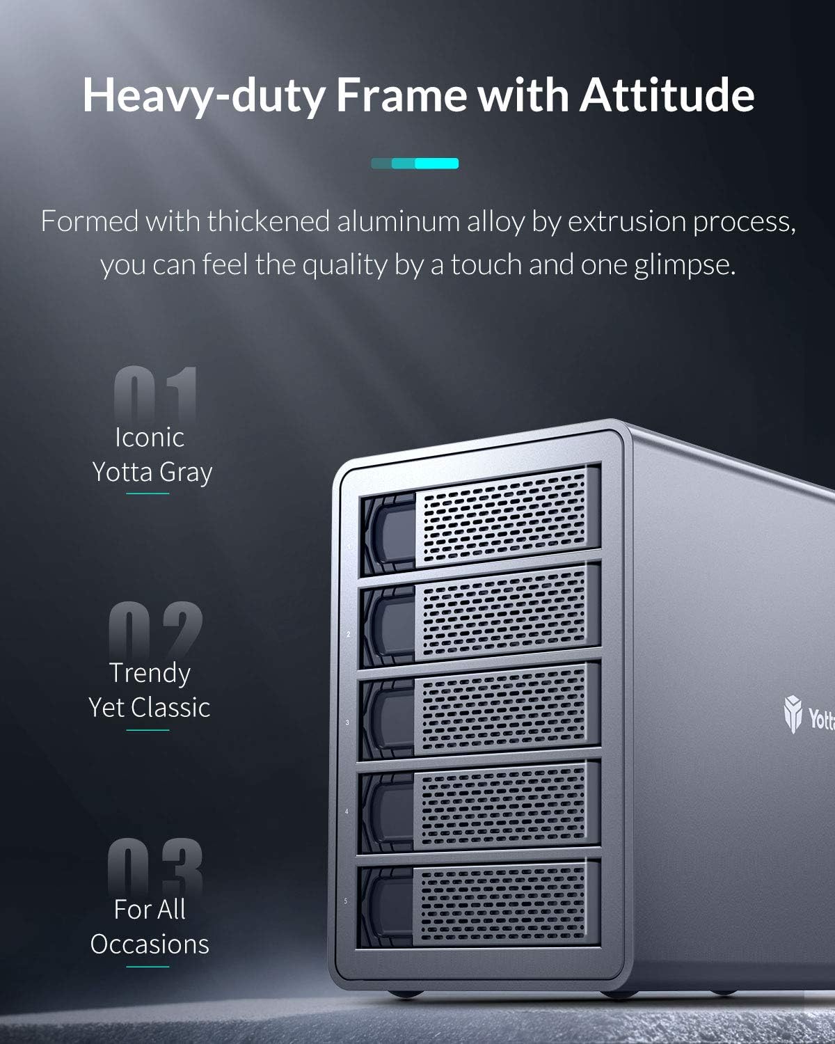 4 Bay Hard Drive Enclosure,Yottamaster Aluminum Alloy 2.5/3.5 USB3.0 to SATA3.0 External HDD SSD Storage Enclosure,Support 4 x 18 TB Capacity,Ideal for Enterprise-Class Storage Solution[FS4U3]