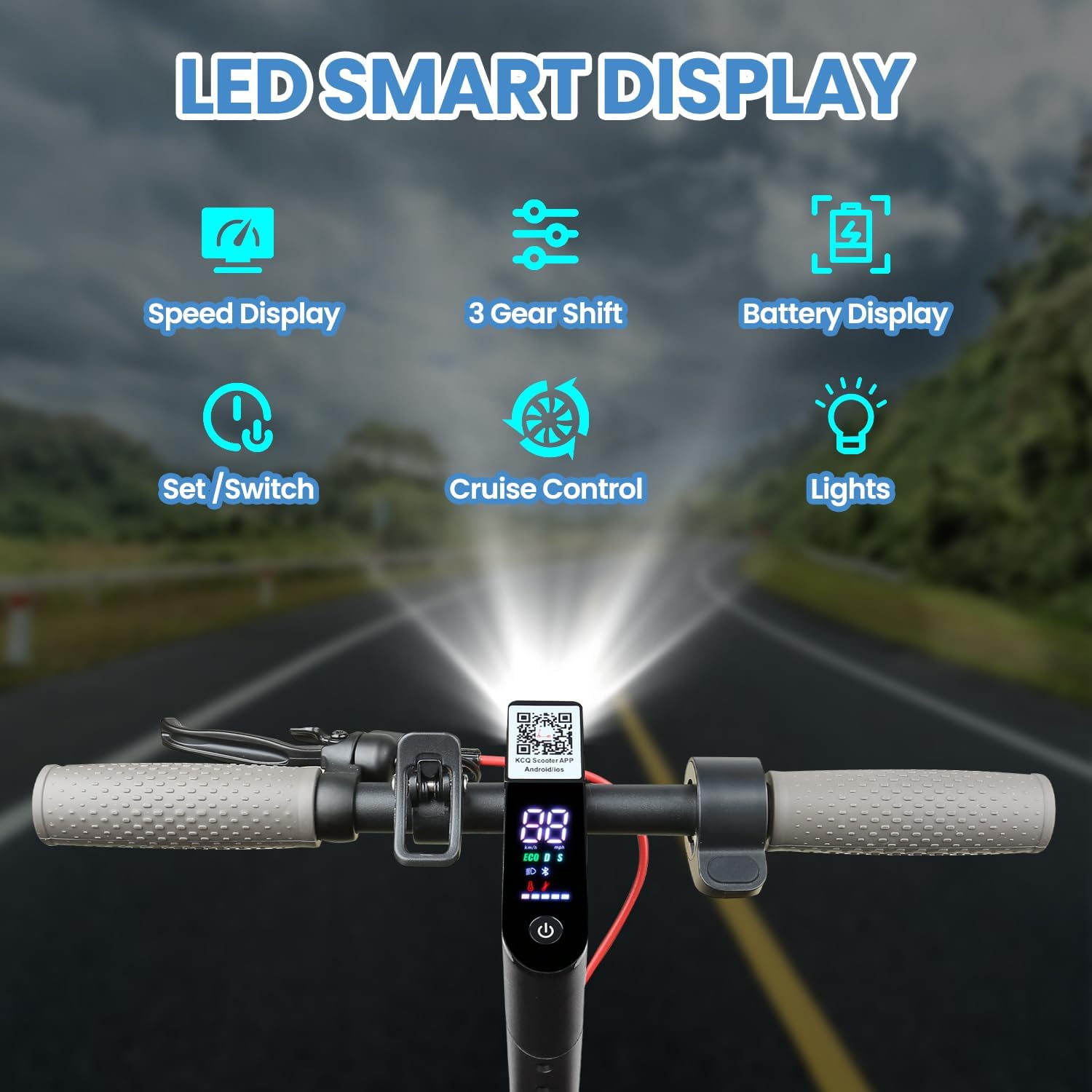 Electric Scooter, 500W Motor 16/19MPH Top Speed Escooter, with Acc Cruise Control/Dual Braking System E Scooter for Adults (RED)