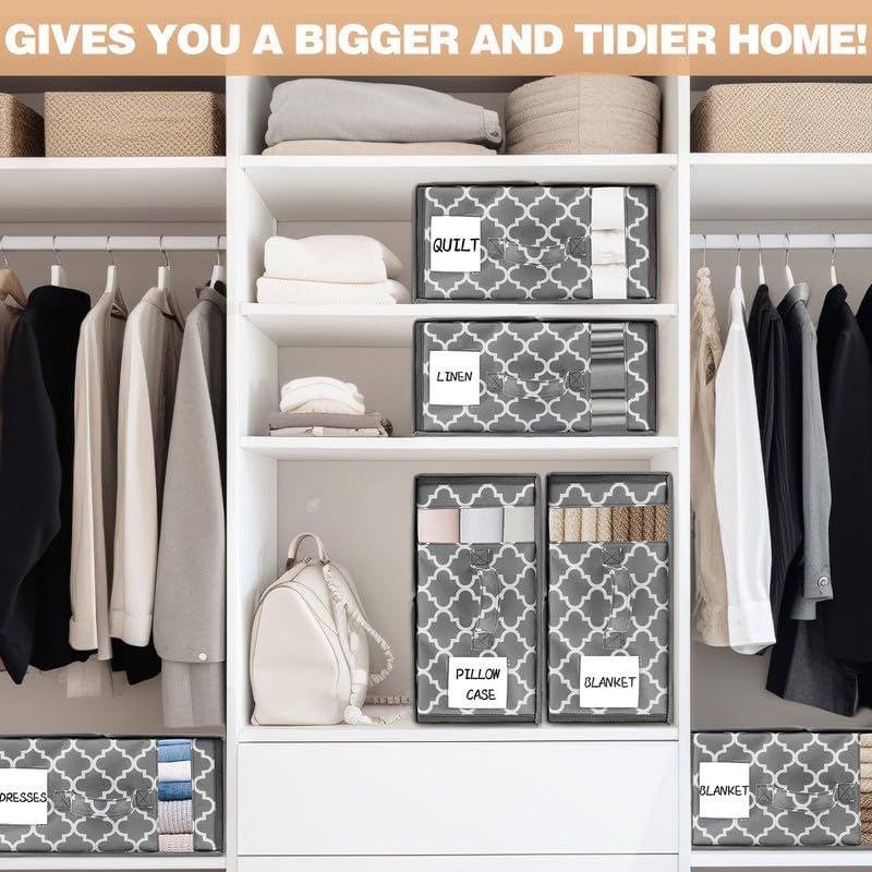 BedSheet Organizers &amp; Storage Foldable Organizing Box, Household High-Capacity Clothes Blanket Organizer Bag, For Organizing Bedrooms Wardrobes Clothes Baskets Under-Bed Storage Container