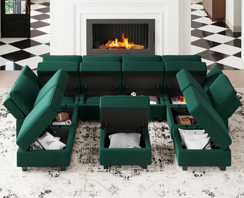 Belffin Oversized Modular Sectional Sofa L Shaped Couch Set with Reversible Chaise Convertible L Shape Sectional Sofa Black