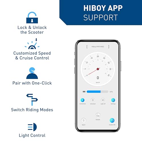 Hiboy S2/S2 Pro/S2 MAX Electric Scooter, 350-500W Motor, 8.5"-10" Solid Tires, 17-40.4 Miles Range, 19 Mph Folding Commuter Electric Scooter for Adults (Optional Seat)