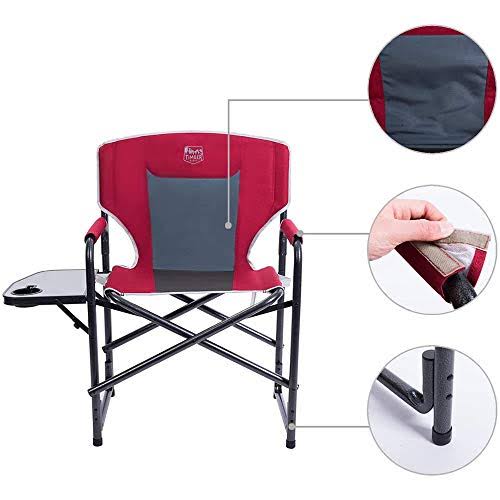 Timber Ridge Director&s Chair Folding Aluminum Camping Portable with Side Table