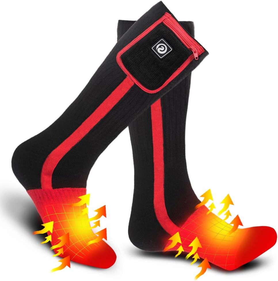 Heated Socks for Men Women,7.4V 2200mah Electric Rechargeable Battery Warm Winter Socks,Cold Weather Thermal Heating Socks Foot Warmers for Hunting Skiing Camping