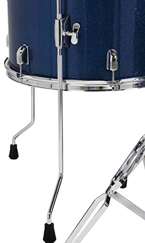 Pacific Drums Center Stage Complete Drumkit, 5 Drum Set, Iridescent Black Sparkle, 7x10, 8x12, 14x16 Floor, 16x22 Kick, 5x14 Snare (PDCE2215KTIB)