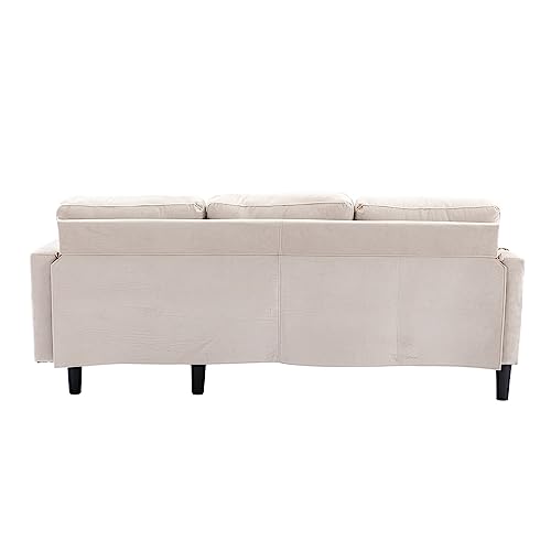 P PURLOVE 3 Seats Sleeper Sectional Sofa with Pull Out Bed,Upholstered L Shape Sofa,Sectional Corner Sofa Couch with Storage Chaise Lounge and Pocket,for Living Room,Small Space