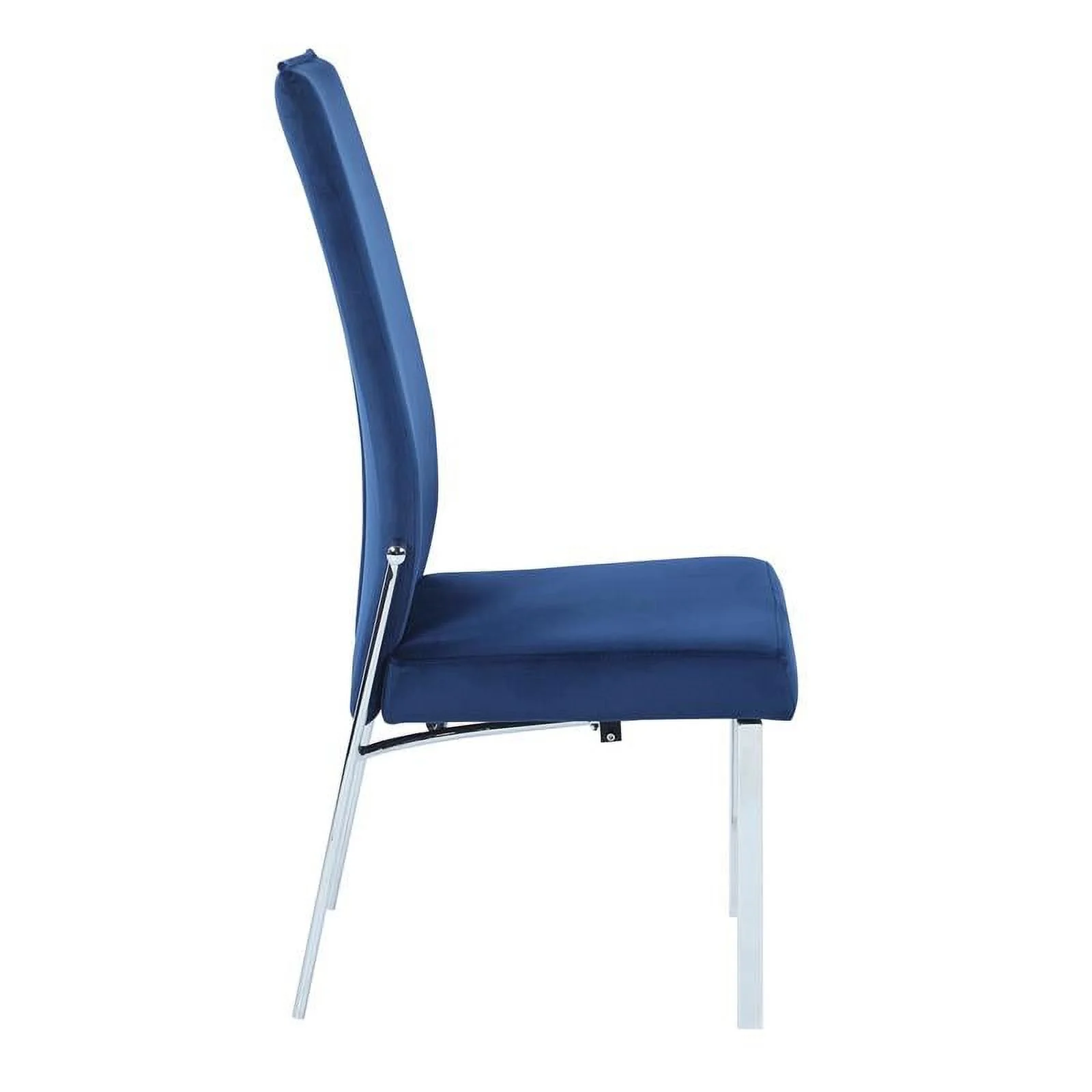 Milan Brunette Dining Set with 60" Glass Top Table & 4 Blue Motion-back Chairs