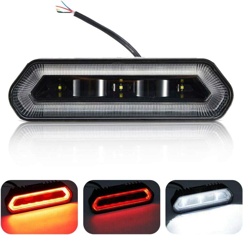 UTV Chase LED Tail Light, kemimoto Chase Brake Light Bar with 5 Modes(Strobe, Courtesy, Reverse, Running, & Brake) Compatible with Polaris RZR Ranger Can Am Maverick X3-1.75'' to 2 Roll Bar Pack of 2