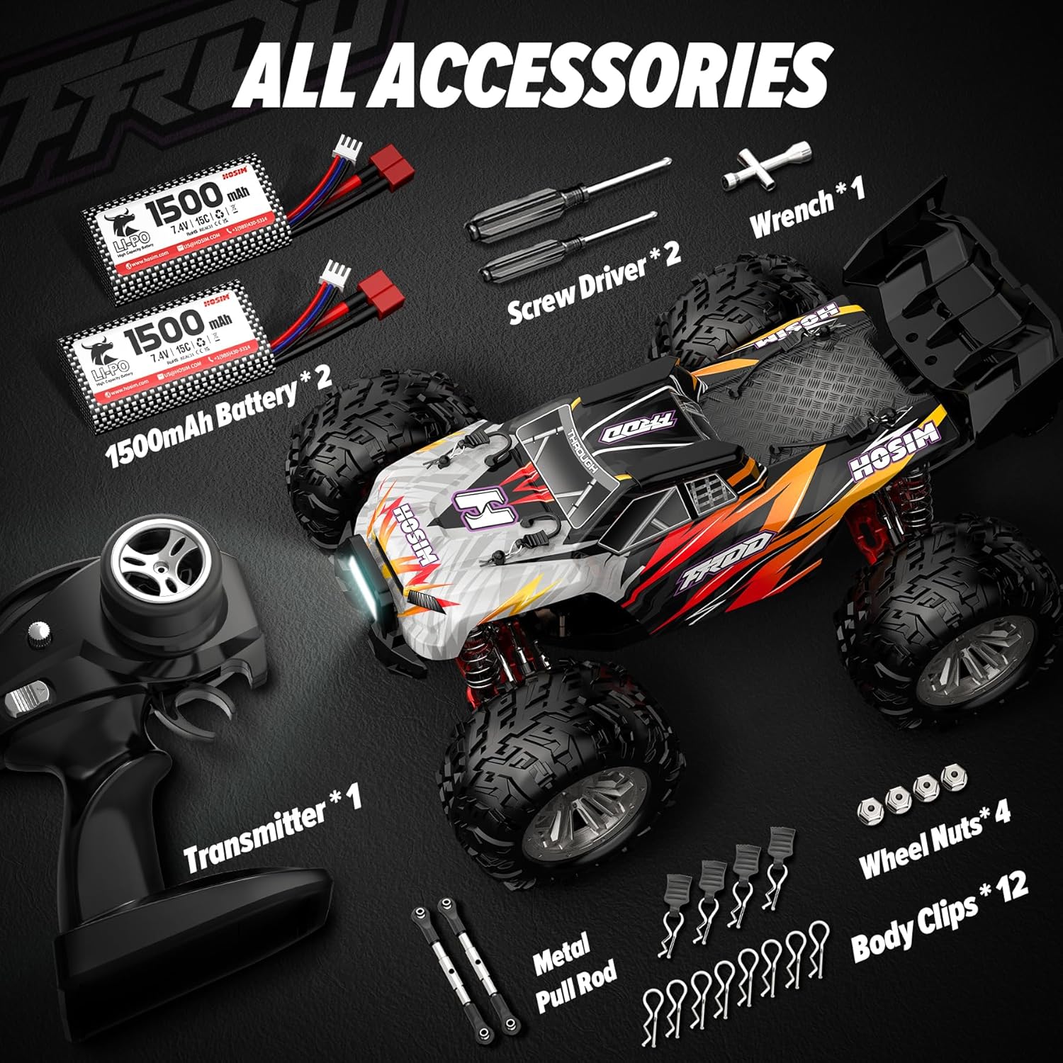 Hosim RC Cars for Adults 1:10 Scale 48+ KMH Remote Control Car &1:14 Fast 52+ KMH High Speed RC Truck