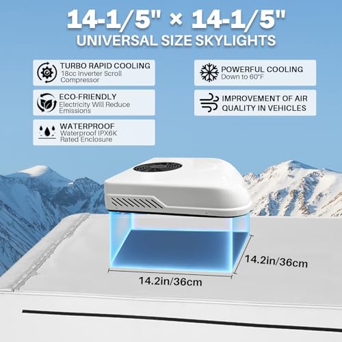 8000 BTU Cooling RV Air Conditioner 12V, Universal RV Rooftop Ac Unit All-In-One 12 Volt DC Camper Ac Units, Low-Noise Easy Install For Car, Truck, Trailer, Fifth Wheel, Golf Cart, Motorhome
