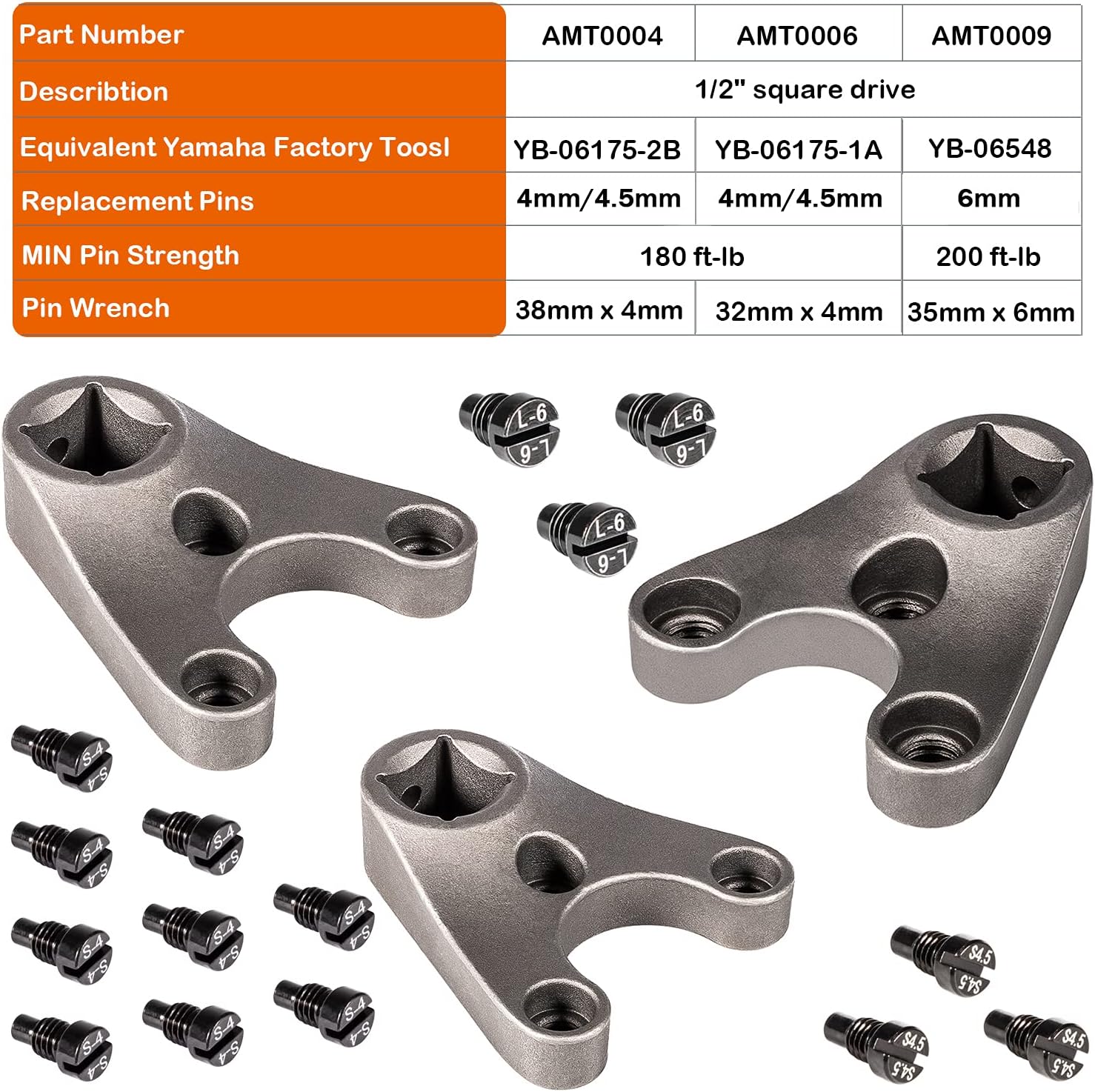 Outboard Trim/Tilt Pin Wrench Tools Set (MT0004 & MT0006 & MT0009) Fit for Yamaha Suzuki Johnson Evinrude Pack of 2