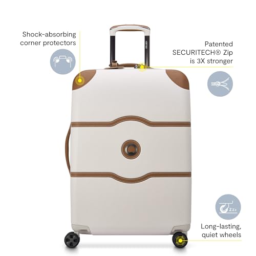 DELSEY PARIS Chatelet Air 2.0 Hardside Luggage with Spinner Wheels, Angora, Checked-Large 28 Inch
