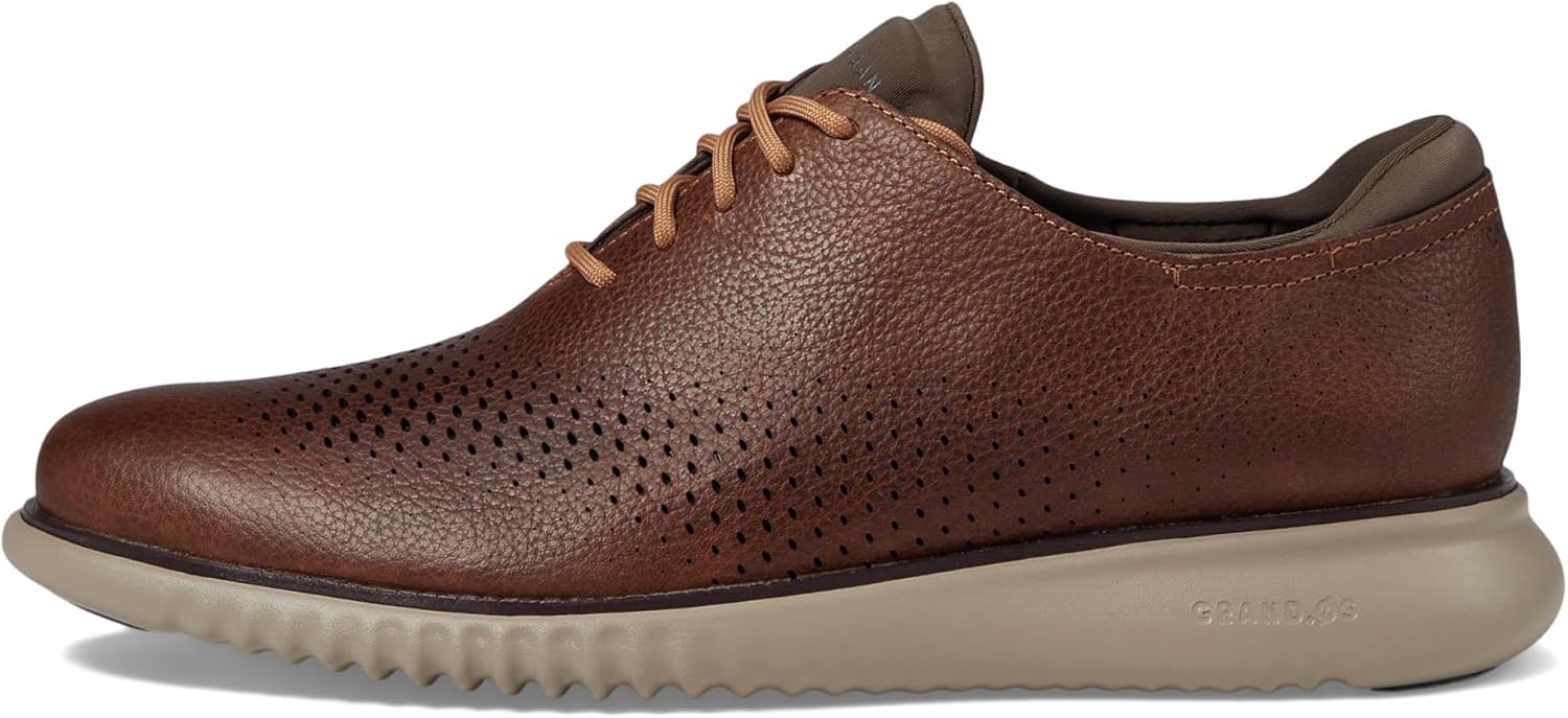 Cole Haan Men's 2.Zerogrand Laser Wing Tip Oxford Lined, Pecan/Truffle, 13