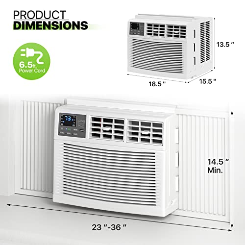 Magshion Window Air Conditioner 5000 BTU, Cool up to 150 Sq. Ft. with Mechanical Rotary Controls and Easy-to-Clean Reusable Filter, 5K BTU Window AC Unit With Easy Install Kit
