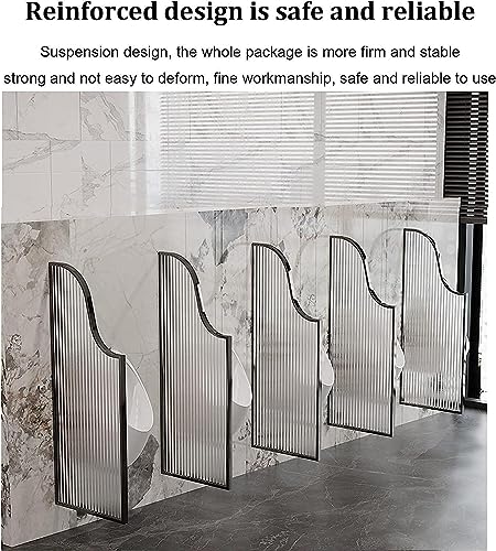 Urinal Screen Toilet Partition, Urinal Partition Wall-Mounted Men Urinal Privacy Screen, Translucent Glass Panels Partition Protection Screen (Bianco Partition*2)
