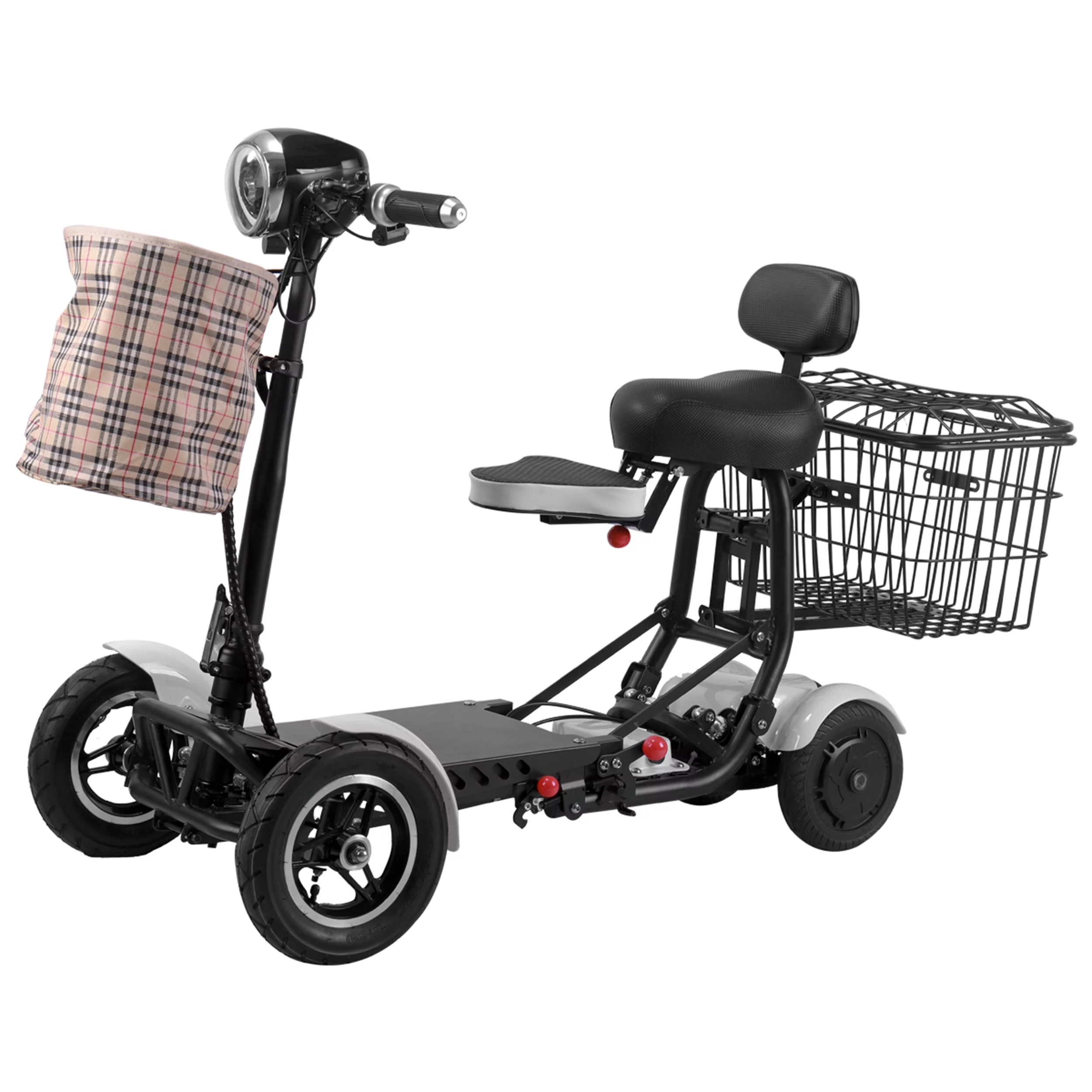 Bangeran Electric Mobility Scooter, 4 Wheel Foldable Portable, Up to 12 Miles - Blue