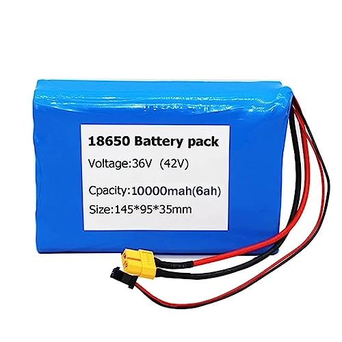 36 Volts Lithium Battery Pack 36V 10Ah 8Ah 6Ah Ebike Battery 10S2P Li-ion Battery for 100W 250W 350W Mountain Bike Motor Folding Scooter Battery with Charger and BMS,36v10ah