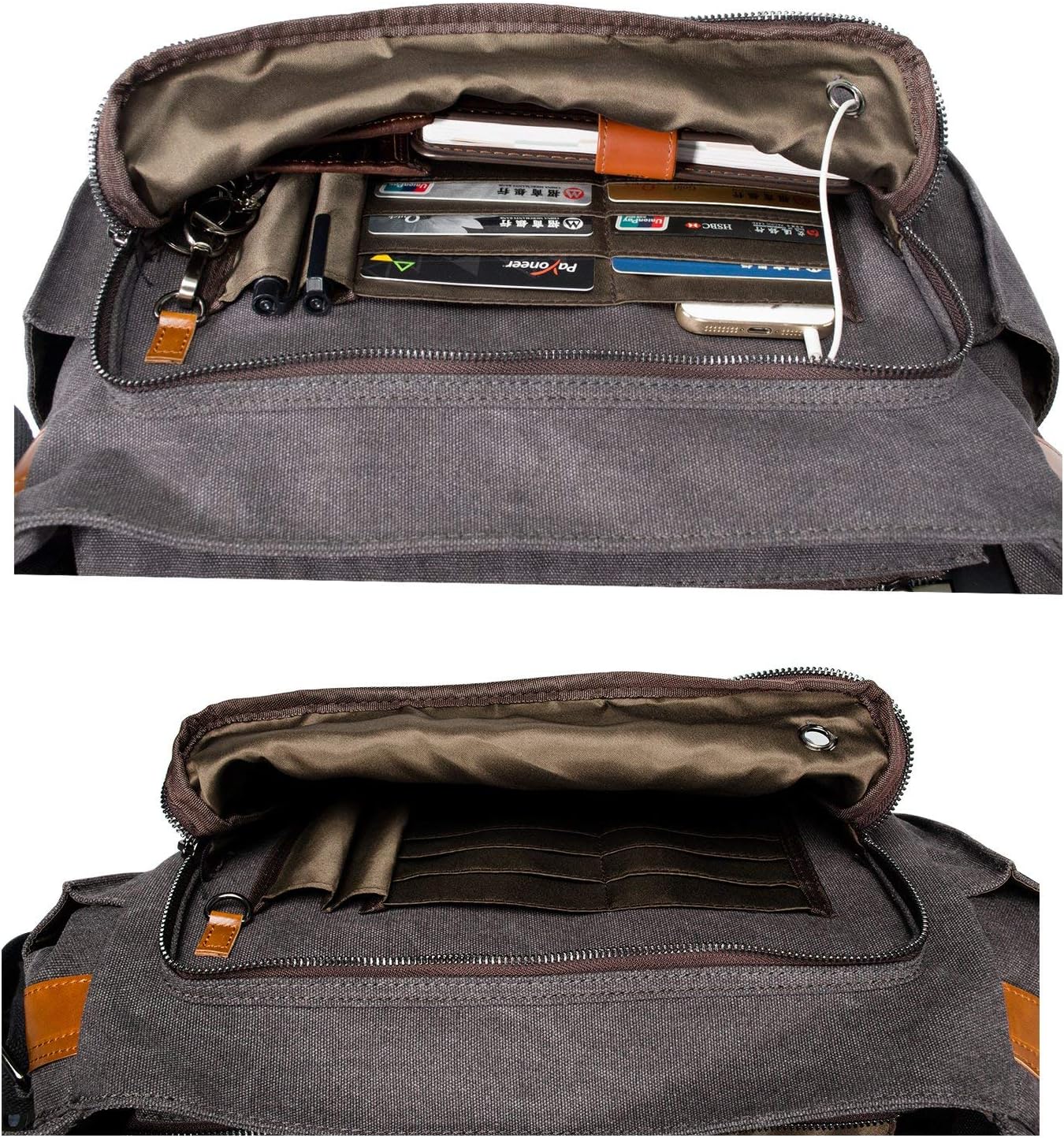 Estarer Laptop Messenger Bag 17-17.3 Inch Water-resistance Canvas Shoulder Bag for Work College