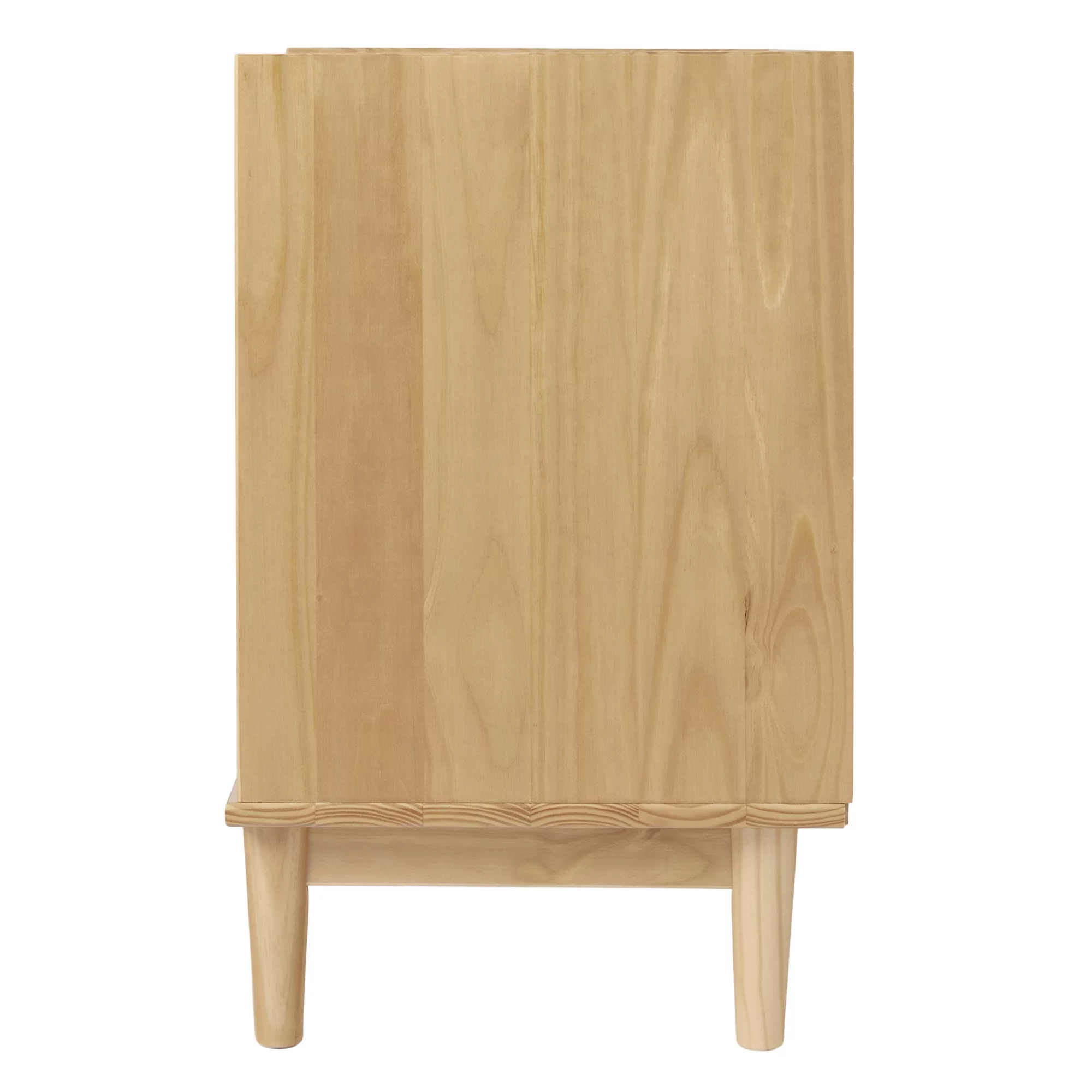 Walker Edison Mid-Century Modern 2-Drawer Wood Nightstand, Natural Pine