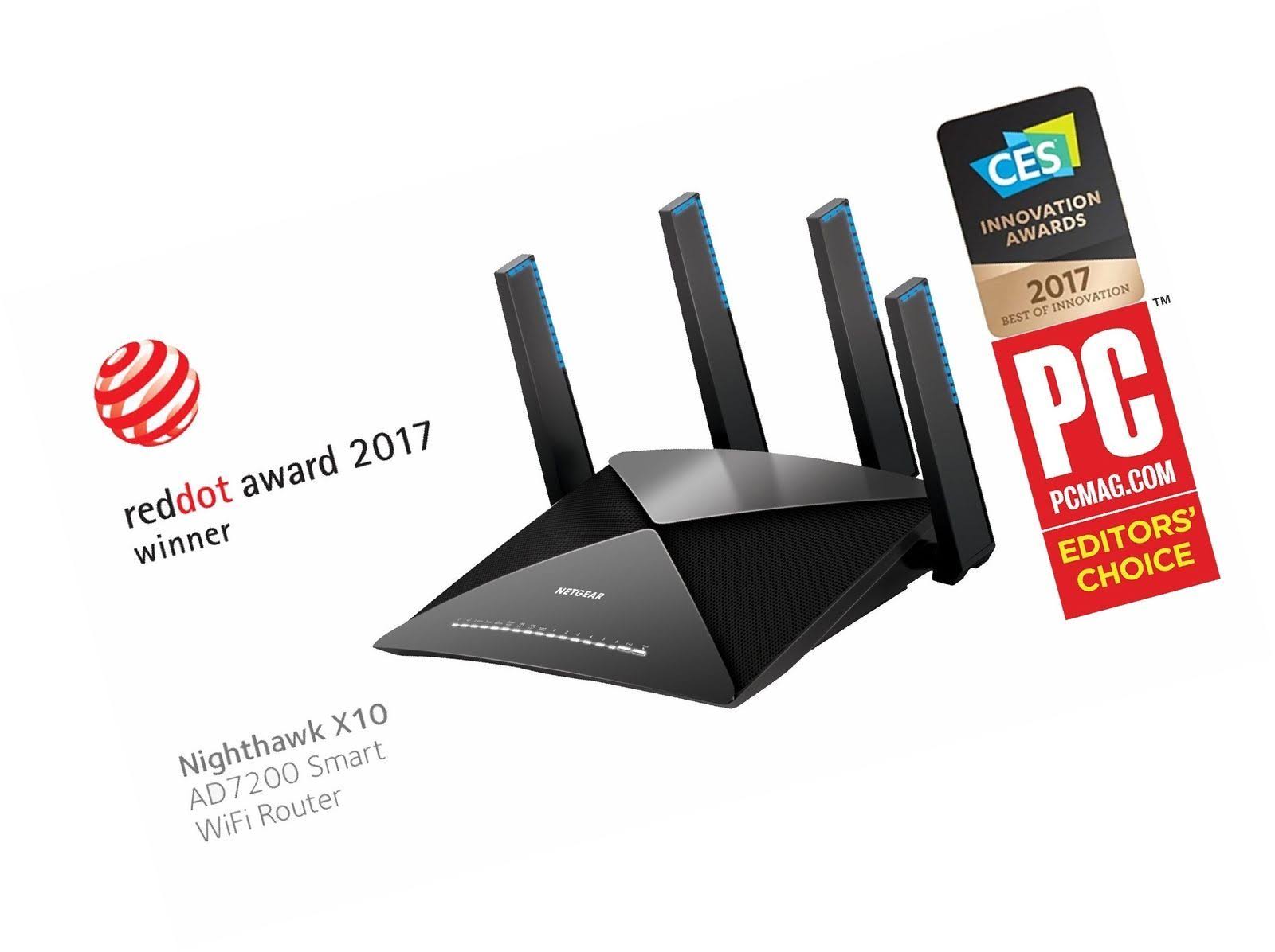 Netgear Nighthawk X10 R9000 Wireless Router - 6-port - 2.4 GHz (1 band) / 5 GHz (2 bands) - Gigabit Ethernet - 802.11b/a/g/n/ac/