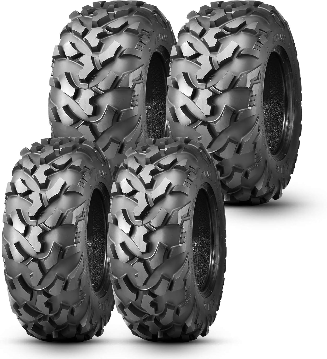 Set of 4 OBOR RIPLE ATV UTV Tires 25x8R12 Front & 25x10R12 Rear, 6PR Professional GNCC Racing Tires, 25x8-12 & 25x10-12 All-Terrain Radial Utility ATV Mud Off-Road Tires
