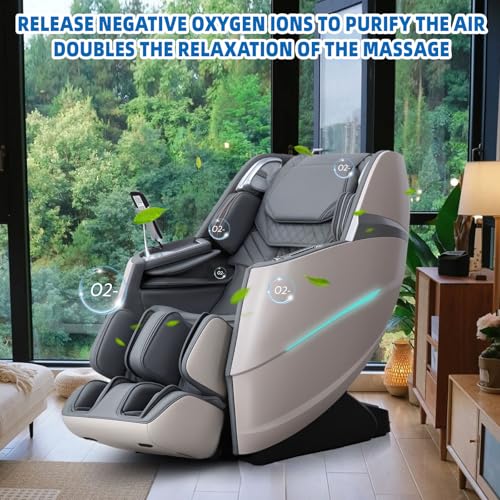 Massage Chair, Full Body Massage Chairs with Zero Gravity AI Voice Control Intelligent Body Scan Detection SL Track Foot Massage 3D Massage Recliner Bluetooth Speaker Airbags Black