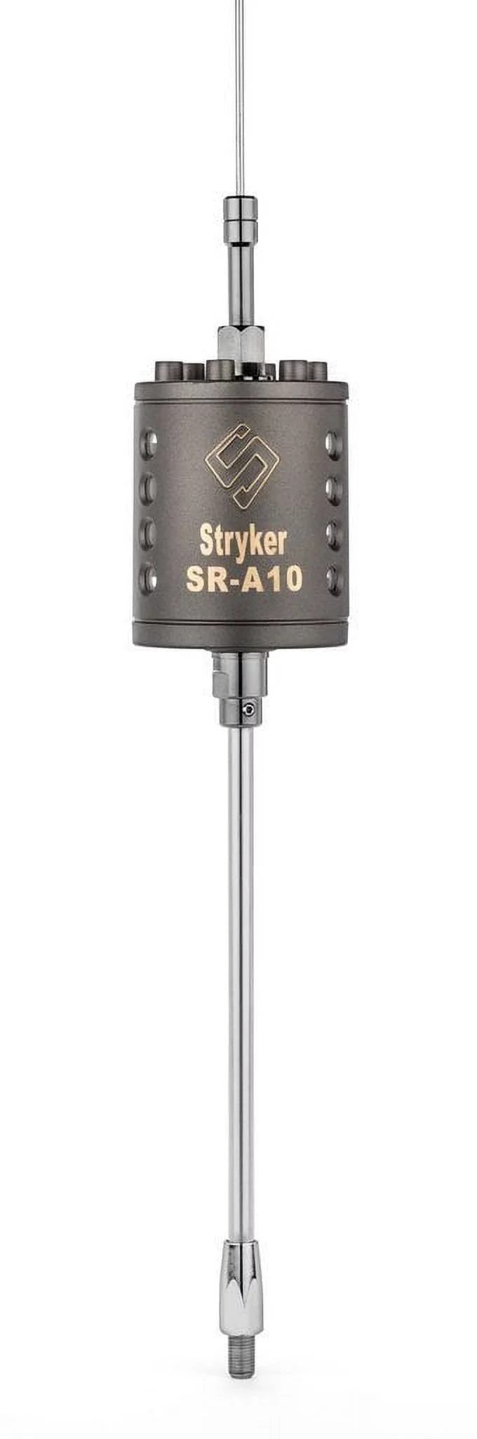 STRYKER - 10,000 WATT 10/11 METER (28-30MHZ) HEAVY DUTY MAGNET MOUNT ANTENNA KIT WITH 62-1/2" STAINLESS WHIP, QUICK ON CONNECTOR & RAIN CAP