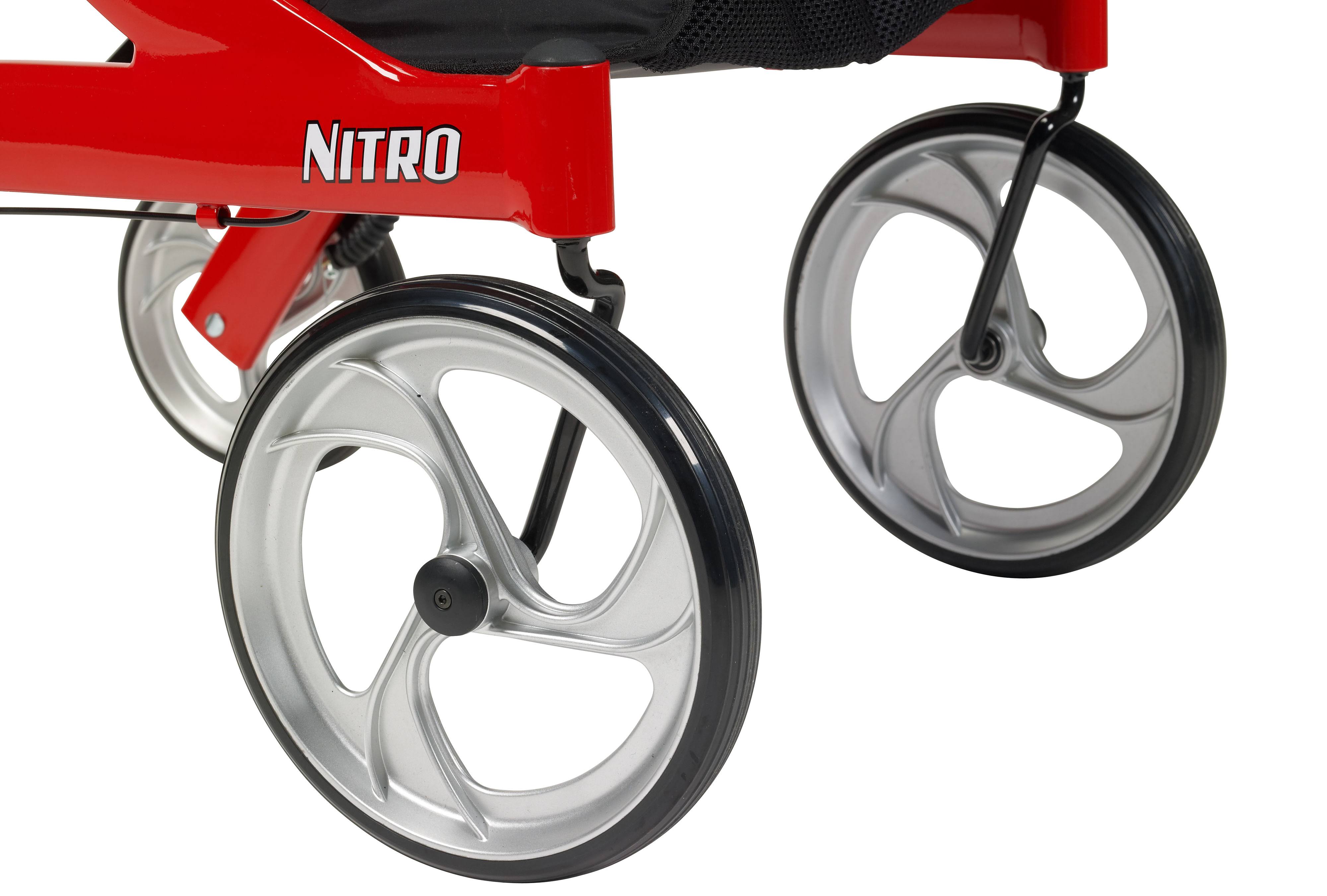 Drive Medical Nitro Euro Style Rollator Walker (Red)