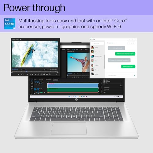 HP 17.3 inch Laptop, FHD Display, Intel Core i5-1334U, 16 GB RAM, 512 GB SSD, Intel Iris Xe Graphics, Windows 11 Home, Natural Silver, 17-cn3399nr