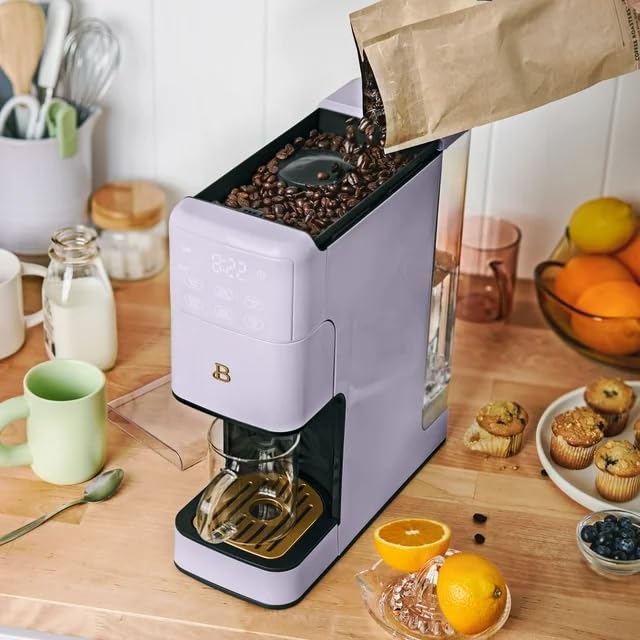 Beautiful Perfect Grind Programmable Single Serve Coffee Maker, Exact-Xtract technology, Touch-Activated Display & Integrated Burr Grinder