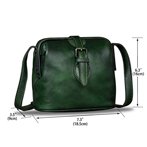 Genuine Leather Crossbody Bag for Women Small Satchel Handmade Vintage Mini Purse
